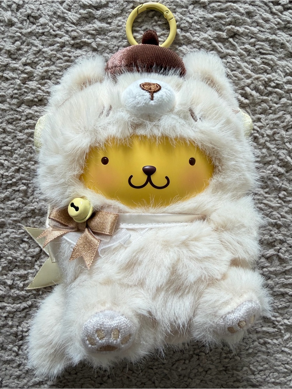 Sanrio Pom Pom Purin Wolf Costume Plush Keychain Bag Charm